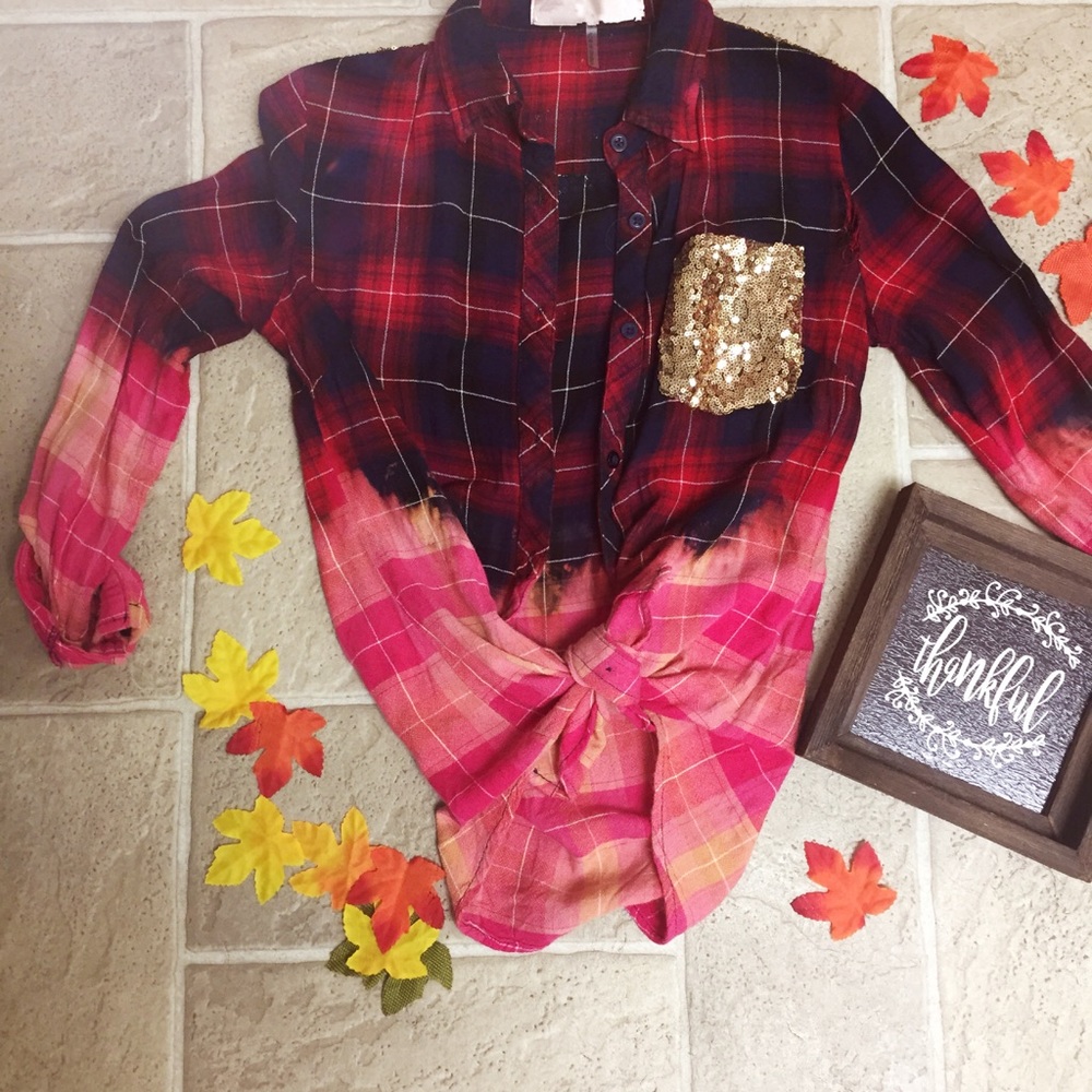 Vintage dip dye flannel